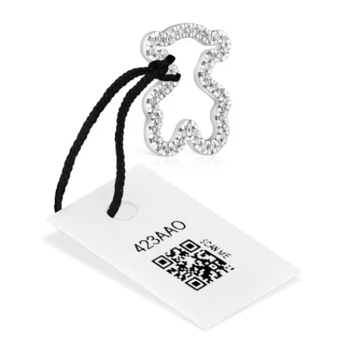 Colgante oso de oro blanco con diamantes 14 mm Icon Gems^TOUS Hot