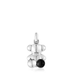 Colgante oso de plata y ónix Bold Bear^TOUS Clearance