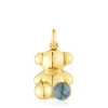 Colgante oso grande con baño de oro 18 kt sobre plata y labradorita Bold Bear^TOUS New