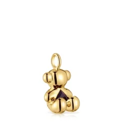 Colgante oso mediano con baño de oro 18 kt sobre plata y amatista Bold Bear^TOUS Best