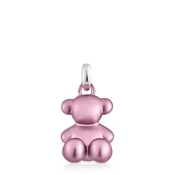 Colgante oso mediano de acero en color rosa claro Bold Bear^TOUS Outlet