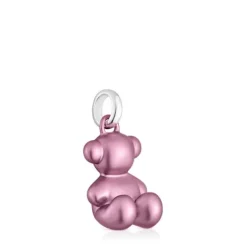 Colgante oso mediano de acero en color rosa claro Bold Bear^TOUS Outlet