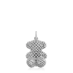 Colgante oso mediano texturizado de oro blanco Bold Bear^TOUS Best