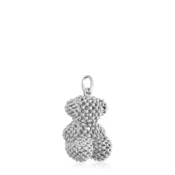 Colgante oso mediano texturizado de oro blanco Bold Bear^TOUS Best