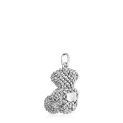 Colgante oso mediano texturizado de oro blanco Bold Bear^TOUS Best