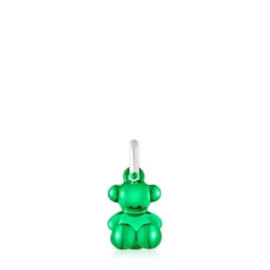 Colgante oso pequeño de acero en color verde Bold Bear^TOUS Hot