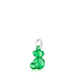 Colgante oso pequeño de acero en color verde Bold Bear^TOUS Hot