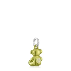 Colgante oso pequeño de acero en color lima Bold Bear^TOUS New