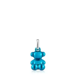 Colgante oso pequeño de acero en color azul Bold Bear^TOUS Best