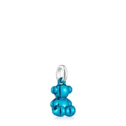 Colgante oso pequeño de acero en color azul Bold Bear^TOUS Best