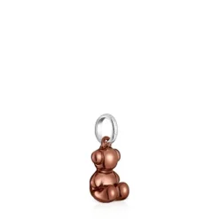 Colgante oso pequeño de acero en color rosa cobrizo Bold Bear^TOUS Online