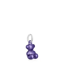 Colgante oso pequeño de acero en color lila oscuro Bold Bear^TOUS Online
