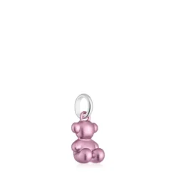 Colgante oso pequeño de acero en color rosa claro Bold Bear^TOUS Hot