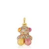 Colgante oso vibration con baño de oro 18 kt sobre plata y gemas X LEA COLOMBO^TOUS New