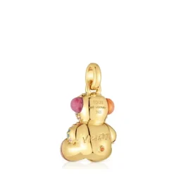 Colgante oso vibration con baño de oro 18 kt sobre plata y gemas X LEA COLOMBO^TOUS New