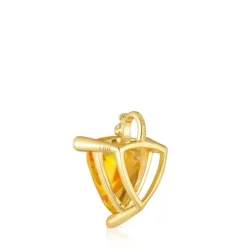 Colgante pequeño con baño de oro 18 kt sobre plata y citrino creado en laboratorio Color LGG^TOUS