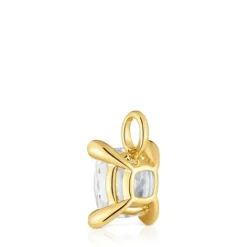 Colgante pequeño con baño de oro 18 kt sobre plata y cuarzo cristal de roca Color White^TOUS Clearance