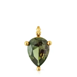 Colgante pequeño con baño de oro 18 kt sobre plata y espinela verde creada en laboratorio Color LGG^TOUS