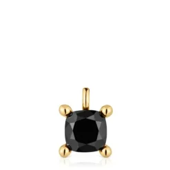 Colgante pequeño con baño de oro 18 kt sobre plata y ónix Color Black^TOUS Best