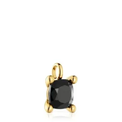 Colgante pequeño con baño de oro 18 kt sobre plata y ónix Color Black^TOUS Best