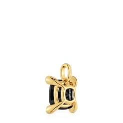 Colgante pequeño con baño de oro 18 kt sobre plata y ónix Color Black^TOUS Best