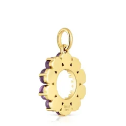 Colgante pequeño con baño de oro 18 kt sobre plata y amatista Sugar Party^TOUS Outlet