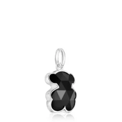 Colgante pequeño de plata y motivo oso en ónix Icon Color^TOUS Clearance