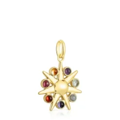 Colgante sol con baño de oro 18 kt sobre plata y gemas Magic Nature^TOUS Clearance