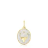Colgante Tauro con baño de oro 18 kt sobre plata, nácar y topacios Horoscope^TOUS Clearance