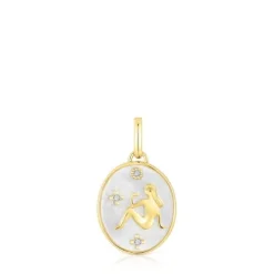 Colgante Virgo con baño de oro 18 kt sobre plata, nácar y topacios Horoscope^TOUS Hot