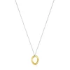 Collar bicolor con anilla con baño de oro 18 kt sobre plata Hav^TOUS Clearance