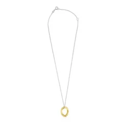Collar bicolor con anilla con baño de oro 18 kt sobre plata Hav^TOUS Clearance