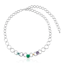 Collar con anillas de plata y gemas Color Pills^TOUS Outlet