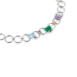 Collar con anillas de plata y gemas Color Pills^TOUS Outlet