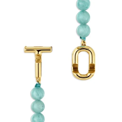 Collar con baño de oro 18 kt sobre plata y amazonitas MANIFESTO^TOUS New