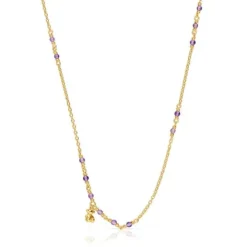 Collar con baño de oro 18 kt sobre plata y amatista Bold Bear^TOUS Sale