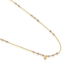 Collar con baño de oro 18 kt sobre plata y amatista Bold Bear^TOUS Sale