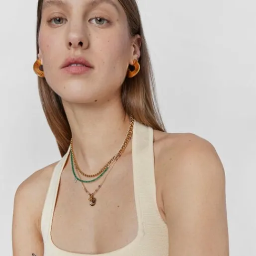 Collar con baño de oro 18 kt sobre plata y amatista Bold Bear^TOUS Sale