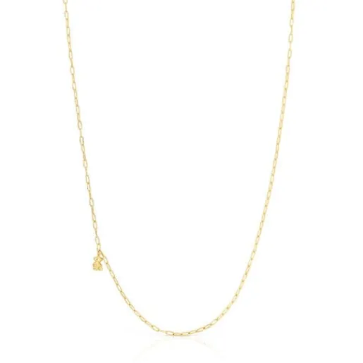 Collar con baño de oro 18 kt sobre plata y anillas ovales Bold Bear^TOUS Online