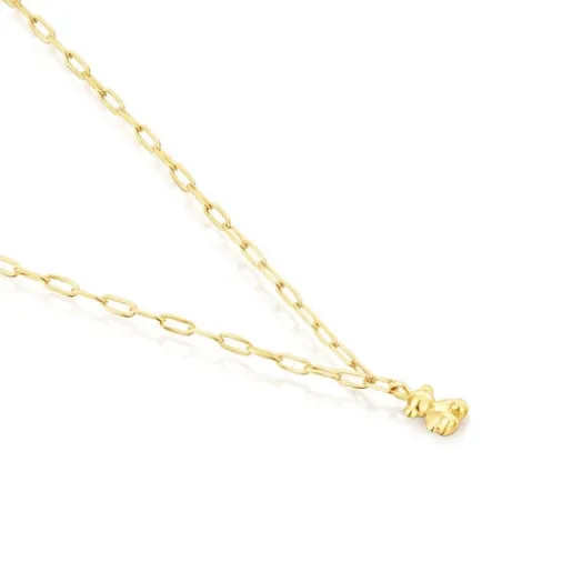 Collar con baño de oro 18 kt sobre plata y anillas ovales Bold Bear^TOUS Online