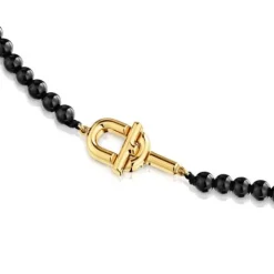 Collar con baño de oro 18 kt sobre plata y ónix 50 cm MANIFESTO^TOUS Online