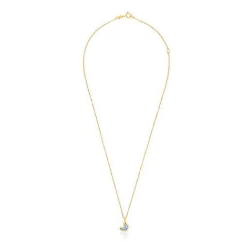 Collar con baño de oro 18 kt sobre plata mariposa azul Gregal^TOUS Outlet