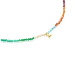 Collar con baño de oro 18 kt sobre plata y gemas Bold Bear^TOUS New