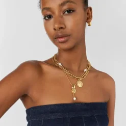 Collar con baño de oro 18 kt sobre plata y perlas cultivadas Tamara Falcó X^TOUS Online