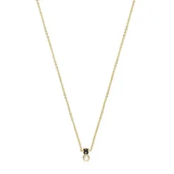 Collar con baño de oro 18 kt sobre plata y ónix y perla Glory^TOUS Online