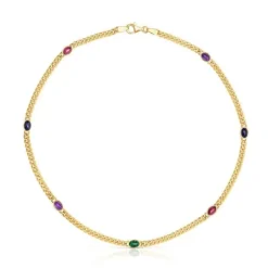 Collar con baño de oro 18 kt sobre plata y gemas Tamara Falcó X^TOUS Best