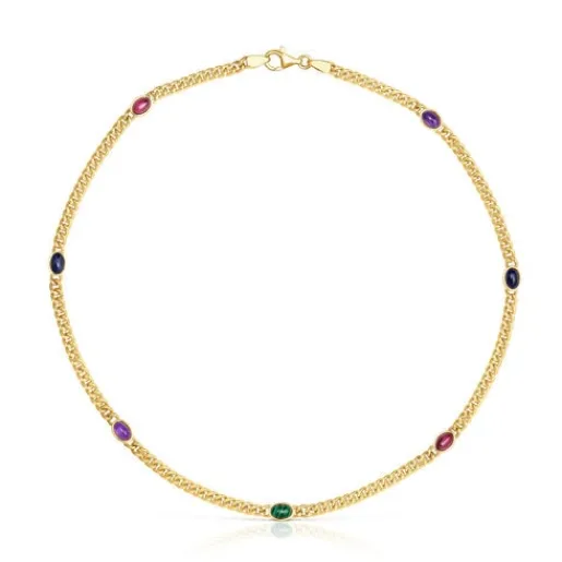 Collar con baño de oro 18 kt sobre plata y gemas Tamara Falcó X^TOUS Best