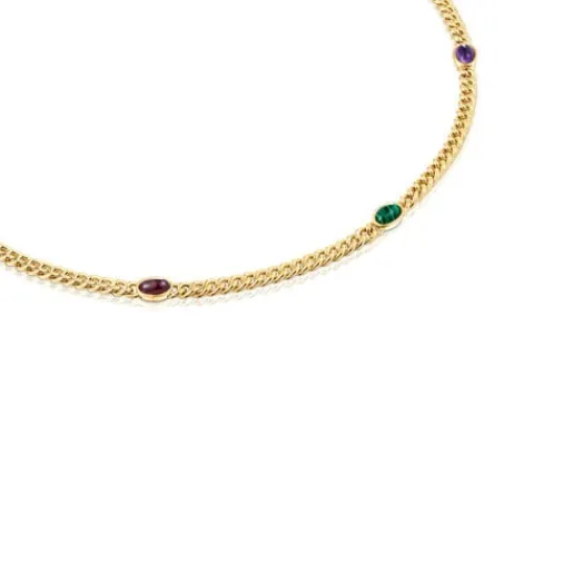 Collar con baño de oro 18 kt sobre plata y gemas Tamara Falcó X^TOUS Best