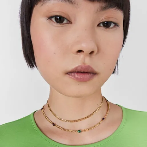 Collar con baño de oro 18 kt sobre plata y gemas Tamara Falcó X^TOUS Best