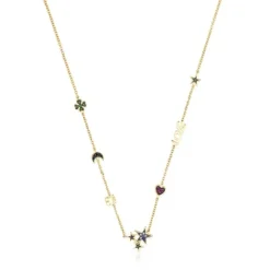 Collar con baño de oro 18 kt sobre plata y gemas Teddy Bear^TOUS Outlet